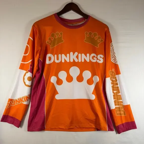 Dunkin’ Donuts Men’s S/M Dunkings Performance Shirt Orange Stretch Lightweight - Picture 2 of 9